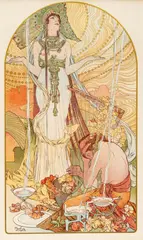 Alphonse Mucha, Salammbo / Incantation, 1897, Lithograph in Colors on Paper