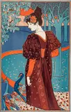 Louis Rhead, La Femme Au Paon (Woman with Peacocks), 1897, Lithographs in Colors on Paper, with Blindstamp