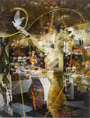 Nude Sculpture with Dove (Untitled) by Dominic Pangborn, Acrylic on Canvas, sold Sep 2026