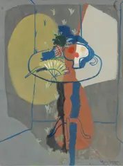 Surrealistic Still-life by Edgar Louis Yaegar, Gouache and Pencil on Paper, Ca. 1940s, sold Sep 2026