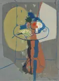 Edgar Louis Yaegar, Surrealistic Still-life, Gouache and Pencil on Paper, Ca. 1940s