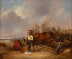 William Joseph Shayer, Fisher Folk, 1849, Oil on Canvas