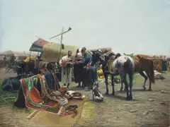 Józef Brandt, Fair In Balta, Podolia Region, Oil on Canvas