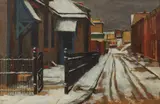 Antonio Pietro Martino, Urban Snow Scene, 1960-1970, Oil on Canvas