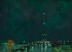 Richard Floresheim, Beacons, Oil on Board, Ca.