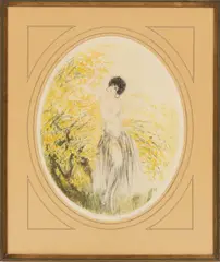Louis Icart, Forsythia, 1925, Drypoint and Etching on Wove Paper