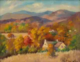 Fern Cunningham Stone, California Landscape, Oil on Canvasboard