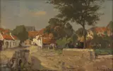 Wetering De Rooij, View of Thorn, Limburg, Netherlands, Oil on Canvas