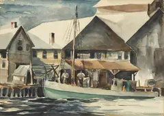 Ernest W. Scanes, Gloucester Dock Scene, circa 1970, Watercolor on Wove Paper