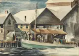 Ernest W. Scanes, Gloucester Dock Scene, circa 1970, Watercolor on Wove Paper