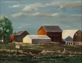 Antonio Pietro Martino, A Pennsylvania Farm, Oil on Canvas Board
