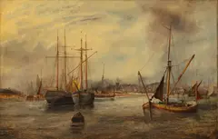 John Edwards, Ipswich Dock, Suffolk, 1879, Oil on Canvas
