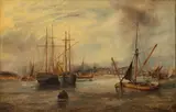 John Edwards, Ipswich Dock, Suffolk, 1879, Oil on Canvas
