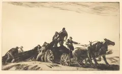 Gifford Beal, The Net Wagon, Etching on Paper