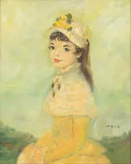 Marion Rice, Elegant Young Woman, 1950, Oil on Board