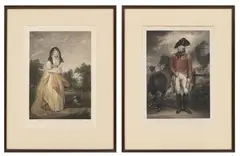 Sir William Beechey, Hand Colored Engravings, on Paper 'The Most Gracious Majesty King George the Third; the Most Gracious Ma