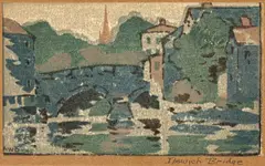 Arthur Wesley Dow, Ipswich Bridge, 1910, Woodcut in Colors on Heavy Laid Paper