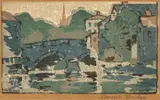 Arthur Wesley Dow, Ipswich Bridge, 1910, Woodcut in Colors on Heavy Laid Paper