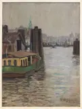 Wilhelm Lucas, View of Antwerp, 1913, Oil on Canvas