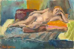 Reclining Female Nude by Edgar Louis Yaegar, 1980, Oil on Canvas, sold Sep 2026