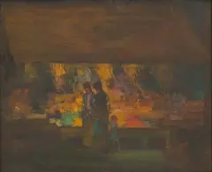 Roy Charles Gamble, Belgian Produce Market, circa 1910-11, Oil on Canvas