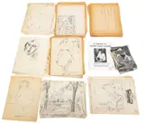 Edgar Louis Yaegar, Impressionist, Cubist, Still Life, and Figural Themes, 1925-1936, Pencil Sketches on Paper