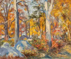 Ernest Harrison Barnes, Autumn Glen, Oil on Canvas, Ca.
