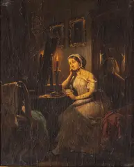 Artemij Grusdin, Card Game by Candlelight, 1863, Oil on Canvas