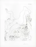 Pablo Picasso, Television: Gymnastique Au Sol, Avec Spectateurs, from La Serie 347, 1968, Etching on Rives Paper