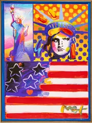 Peter Max, God Bless America IV, Mixed Media on Paper