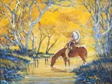Charles Schridde, Native American on Horseback, Oil on Canvas