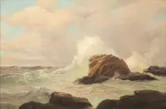 J Warren Sheppard, s, 'Rocky Coastal Scene, circa 1930, Oil on Canvas