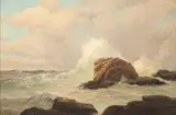 J Warren Sheppard, s, 'Rocky Coastal Scene, circa 1930, Oil on Canvas