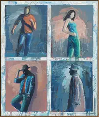 Bradley Jones, Four Figures, 1988, Oil on Canvas