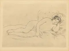 Pierre-Auguste Renoir, Femme Nue Couchée (Tournée À Droite), circa 1906, Etching on Laid Paper
