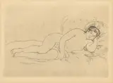 Pierre-Auguste Renoir, Femme Nue Couchée (Tournée À Droite), circa 1906, Etching on Laid Paper