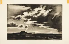 Gene Kloss, Clouds at Sunset, 1952, Etching and Aquatint, Pencil Signed