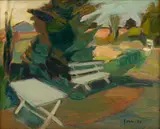 Gunnar Jonn, Untitled, 1955, Oil on Canvas, Garden Landscape