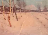 Winter Village Scene by Svend Rasmussen Svendsen, 1898, Oil on Canvas, offered Jul 2026