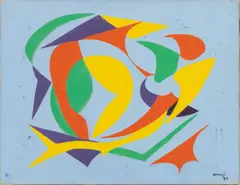 Manya Konolyi, Yellow Fish, circa 1954, Oil on Canvas