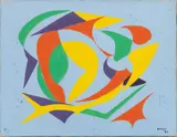 Manya Konolyi, Yellow Fish, circa 1954, Oil on Canvas