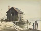 Bill Olson, Warf, Watercolor on Paper
