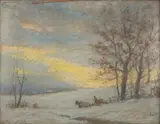 Joseph W. Gies, Winter Scene, Oil on Canvas