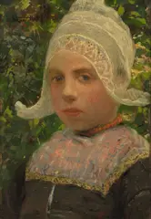 Frederick Hall, Dutch Girl, circa 1900, Oil on Mahogany Panel