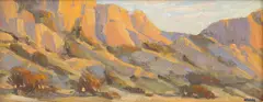 Reid Galey, Canyon Scene, Oil on Board