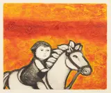 Leticia Tarrago, Mi Caballo, Color Etching on Paper