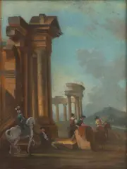 Roman Ruins by Jean-Pierre Houël, Pastel on Paper, sold Jul 2026