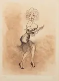 Al Hirschfeld, Marilyn Monroe in Some Like It Hot, circa 1975, Etching on Paper
