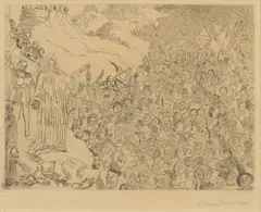 James Ensor, Feeding of the Five Thousand (La Multiplication Des Poissons), circa 1891, Etching on Paper