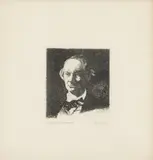 Edouard Manet, Portrait of Charles Baudelaire, Full Face, Etching on Laid Paper Later Imp.